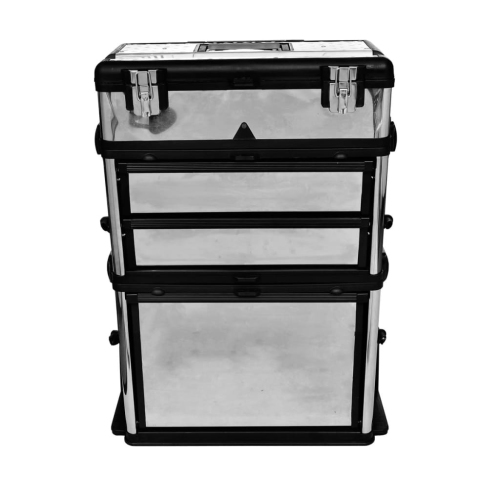 vidaXL 3-Part Rolling Tool Box with 2 Wheels