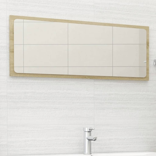 vidaXL Bathroom Mirror Sonoma Oak 39.4"x0.6"x14.6" Chipboard