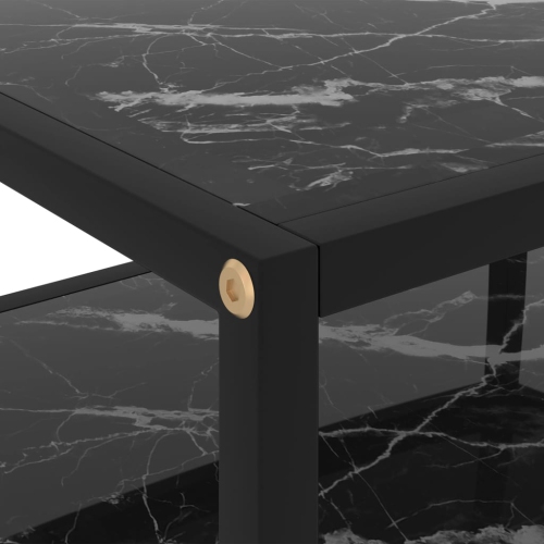 vidaXL Console Table Black 19.7"x15.7"x15.7" Tempered Glass