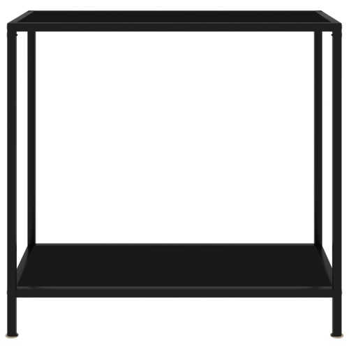 vidaXL Console Table Black 31.5"x13.8"x29.5" Tempered Glass