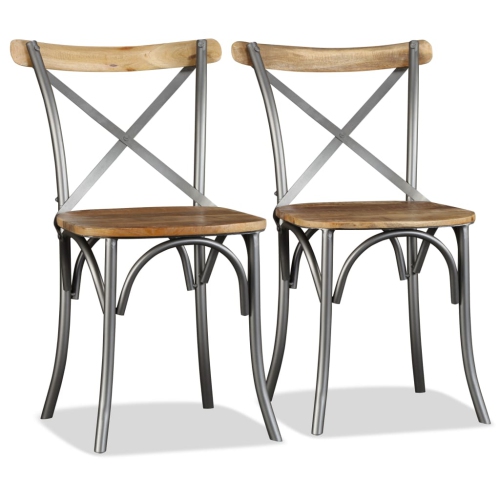 VIDAXL  Dining Chairs 2 PCs Solid Wood In Mango