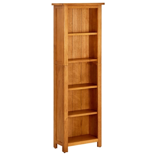 VIDAXL  5-Tier Bookcase 17.7"x8.6"x55.1" Solid Oak Wood