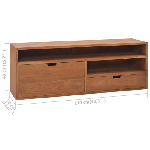 vidaXL TV Cabinet 43.3"x11.8"x15.7" Solid Teak Wood