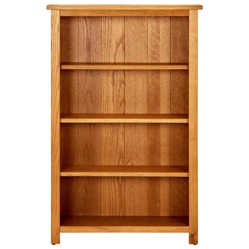 vidaXL 4-Tier Bookcase 27.5"x8.6"x43.3" Solid Oak Wood