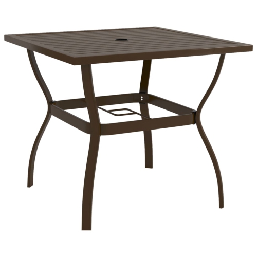 VIDAXL  Patio Table Brown 32.1"x32.1"x28.3" Steel