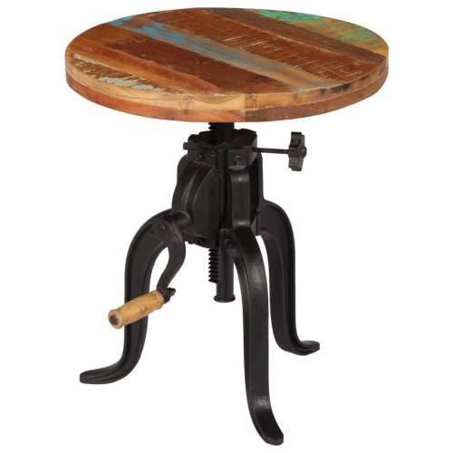 vidaXL Side Table 17.7"x Solid Reclaimed Wood and Cast Iron