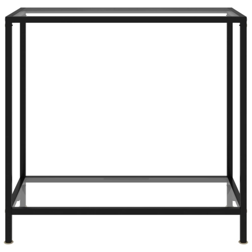 vidaXL Console Table Transparent 31.5"x13.8"x29.5" Tempered Glass