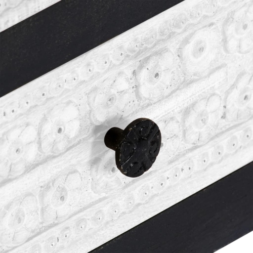 vidaXL Hand Carved TV Cabinet Gray&White 47.2"x11.8"x15.8" Solid Mango Wood