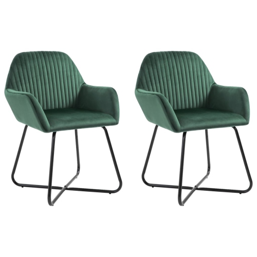 VIDAXL  Dining Chairs 2 PCs Velvet In Green