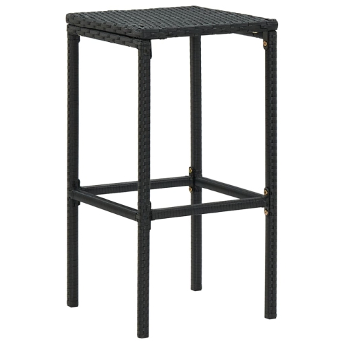 vidaXL Bar Stools with Cushions 6 pcs Black Poly Rattan