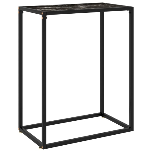 VIDAXL  Console Table 23.6"x13.8"x29.5" Tempered Glass In Black