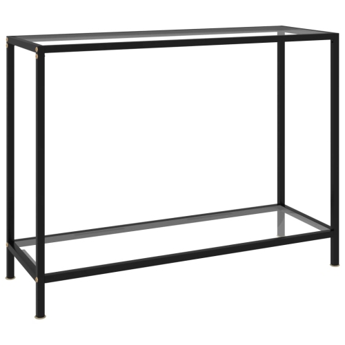 VIDAXL  Console Table Transparent 39.4"x13.8"x29.5" Tempered Glass