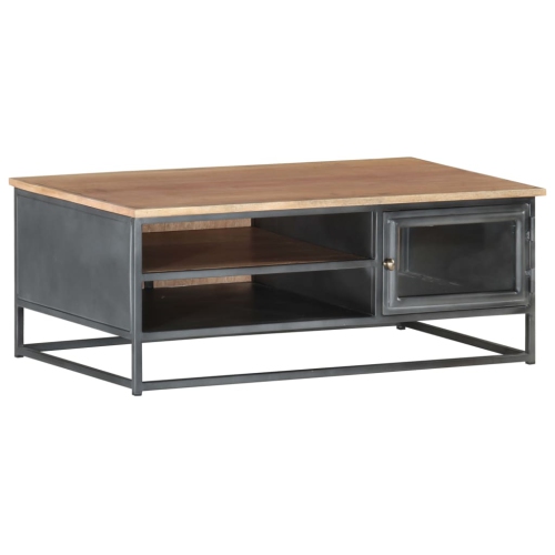 VIDAXL  Coffee Table 35.4"x19.7"x13.8" Solid Acacia Wood In Gray