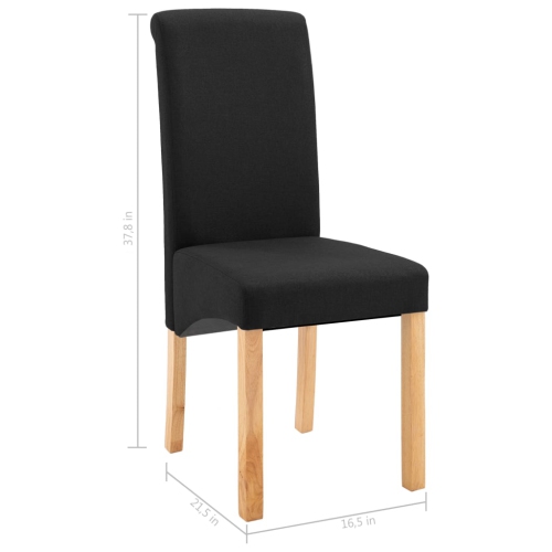 2 chaises de salle à manger VidaXL en tissu noir