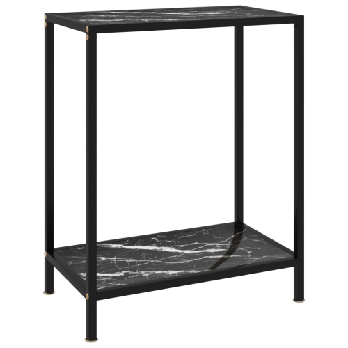 VIDAXL  Console Table 23.6"x13.8"x29.5" Tempered Glass In Black