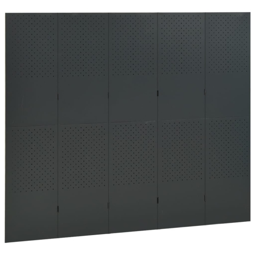 vidaXL 5-Panel Room Dividers 2 pcs Anthracite 78.7"x70.9" Steel