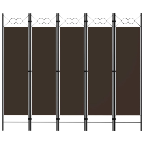 VIDAXL  5-Panel Room Divider 78.7"x70.9" In Brown