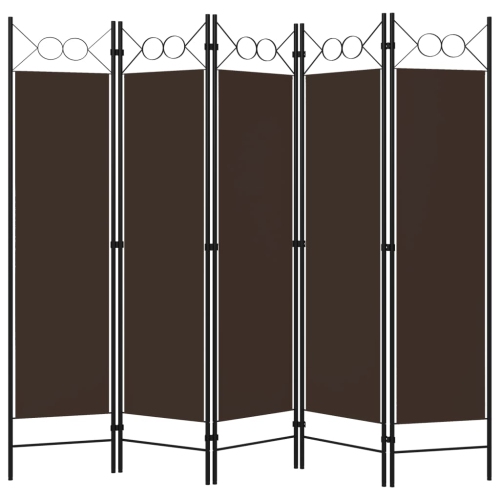 vidaXL 5-Panel Room Divider Brown 78.7"x70.9"