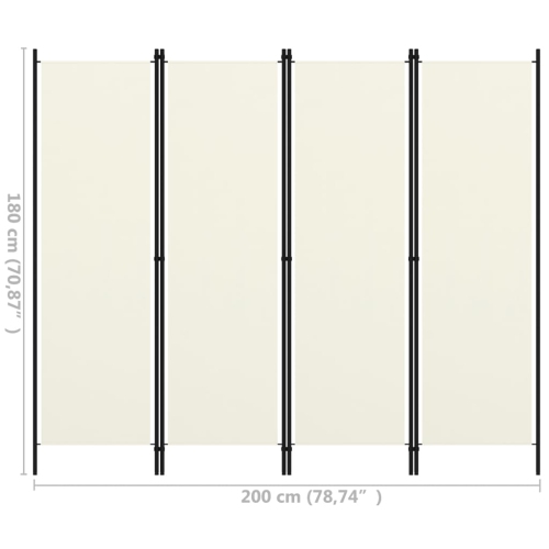 vidaXL 4-Panel Room Divider Cream White 78.7"x70.9"