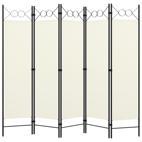 vidaXL 5-Panel Room Divider Cream White 78.7"x70.9"