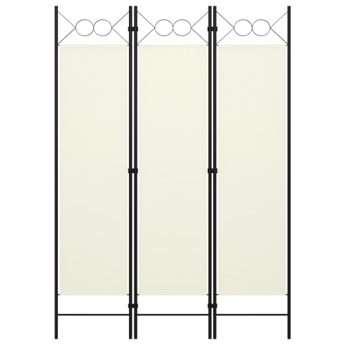 VIDAXL  3-Panel Room Divider Cream 47.2"x70.9" In White