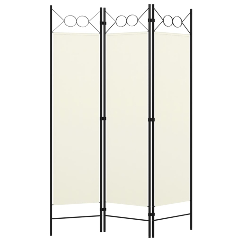 vidaXL 3-Panel Room Divider Cream White 47.2"x70.9"