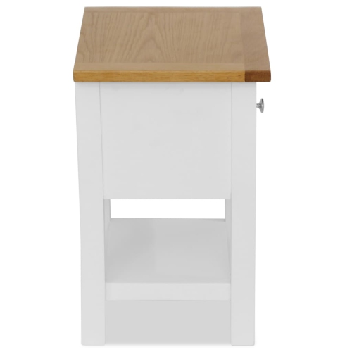 vidaXL Nightstand 14.2"x11.8"x18.5" Solid Oak Wood