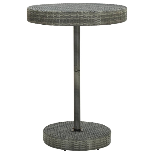 VIDAXL  Patio Table 29.7"x41.7" Poly Rattan In Gray