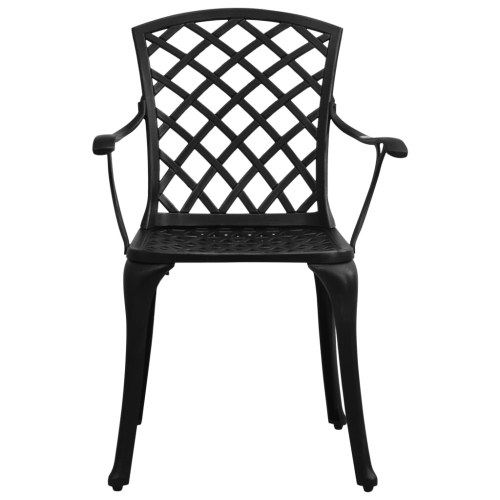 vidaXL Patio Chairs 2 pcs Cast Aluminum Black