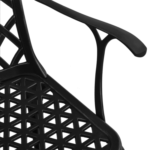 vidaXL Patio Chairs 4 pcs Cast Aluminum Black