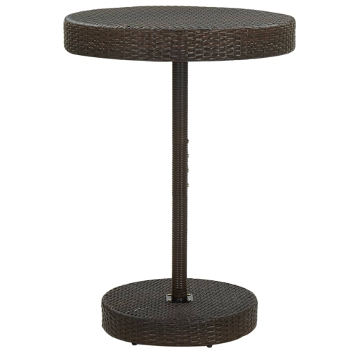 Table de jardin VidaXL brune en poly rotin, 29.7 x 41,7 po