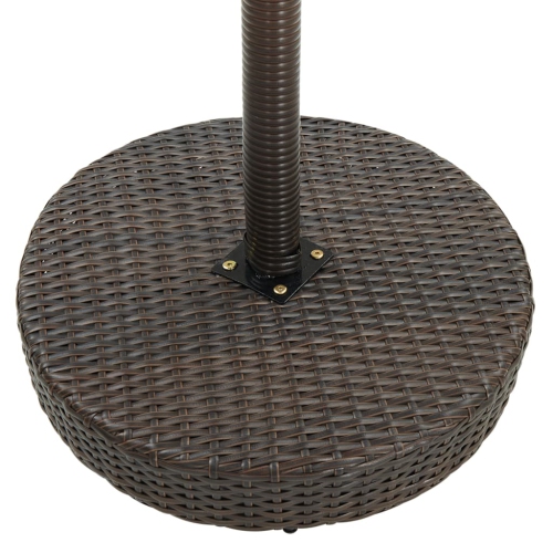 vidaXL Patio Table Brown 29.7"x41.7" Poly Rattan