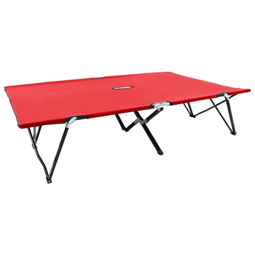 VIDAXL  Two Person Folding Sun Lounger Steel In Red