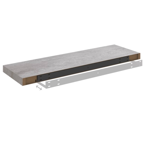 vidaXL Floating Wall Shelf Concrete Gray 31.5"x9.3"x1.5" MDF