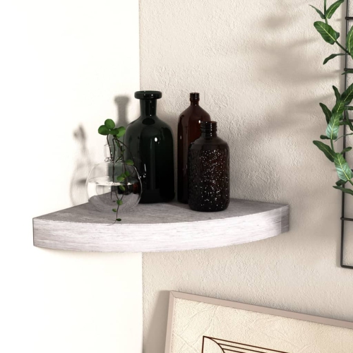 VIDAXL  Wall Corner Shelf Concrete 9.8"x9.8"x1.4" Mdf In Gray