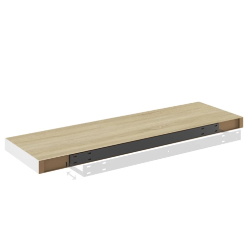 vidaXL Floating Wall Shelves 4 pcs Oak and White 31.5"x9.3"x1.5" MDF