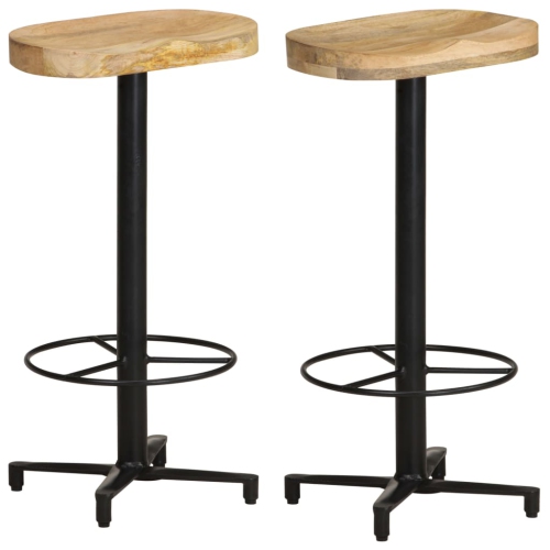 VIDAXL  Bar Stools 2 PCs 30" Solid Wood In Mango
