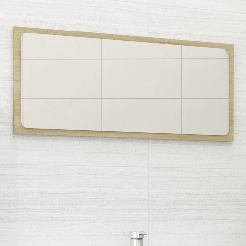 vidaXL Bathroom Mirror Sonoma Oak 31.5"x0.6"x14.6" Chipboard