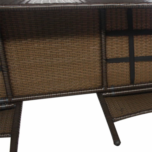 vidaXL 2-Seater Patio Sofa with Tea Table Poly Rattan Brown