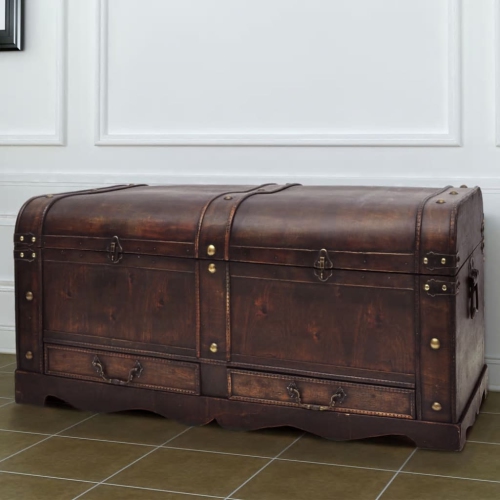 VIDAXL  Wooden Treasure Chest Large In Brown