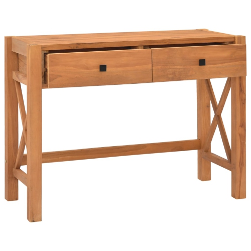 vidaXL Desk with 2 Drawers 39.4"x15.7"x29.5" Recycled Teak Wood