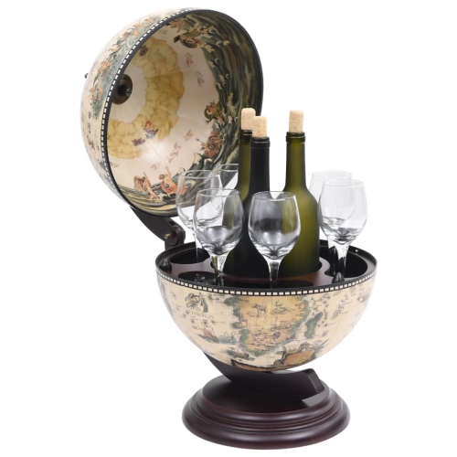 Pied de table pour vin en bois d’eucalyptus blanc pour le bar Globe de style vin VidaXL