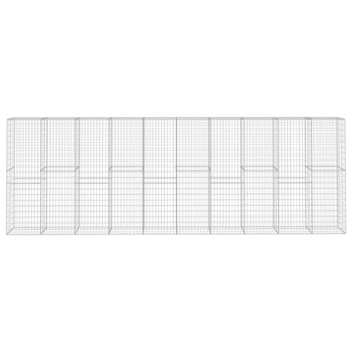 vidaXL Gabion Wall with Cover Galvanised Steel 236.2"x19.7"x78.7"