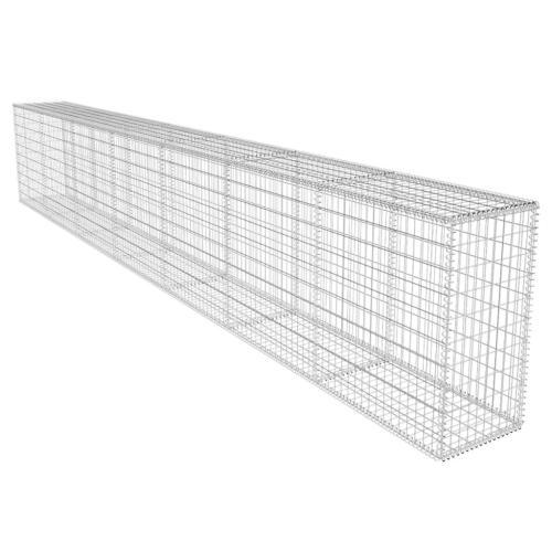 vidaXL Gabion Wall with Cover Galvanised Steel 19.7'x1.6'x3.3'