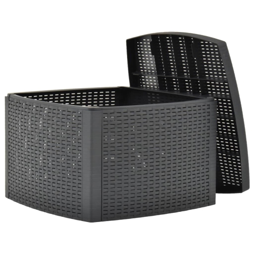 Table d'appoint en plastique anthracite de 21,3 x x21,3 x x14,4 po de vidaXL