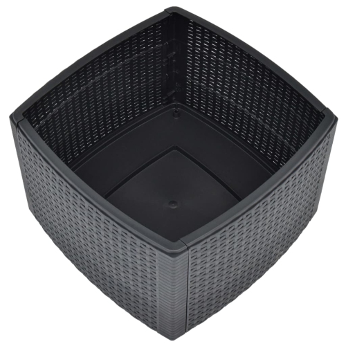 Table d'appoint en plastique anthracite de 21,3 x x21,3 x x14,4 po de vidaXL