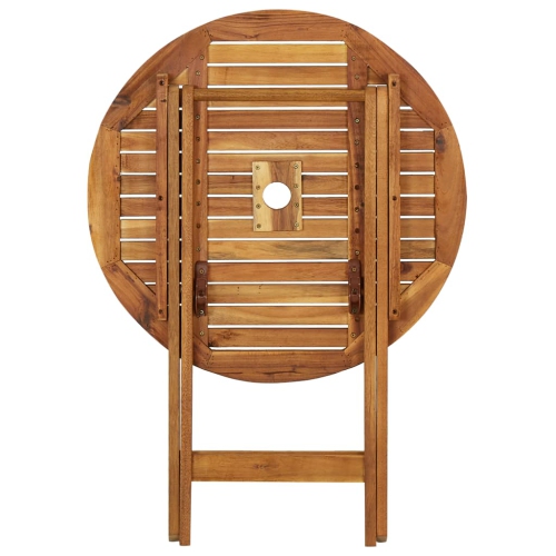 vidaXL Folding Patio Table 27.6" Solid Acacia Wood