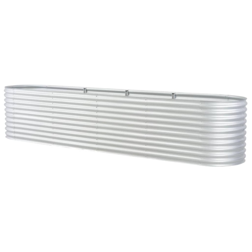 Lit surélevé de jardin vidaXL de 157.4 x 31,4 x 31,8 po, acier galvanisé argenté