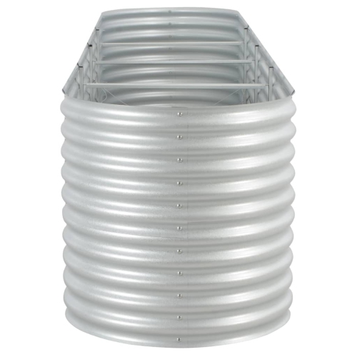 Lit surélevé de jardin vidaXL de 157.4 x 31,4 x 31,8 po, acier galvanisé argenté
