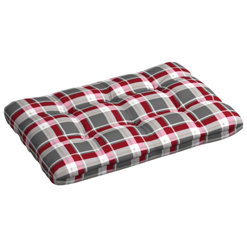 VIDAXL  Pallet Sofa Cushion Check Pattern 47.2"x31.5"x3.9" In Red
